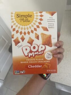 Simple Mills Pop Mmmm's Baked Snack Crackers Cheddar