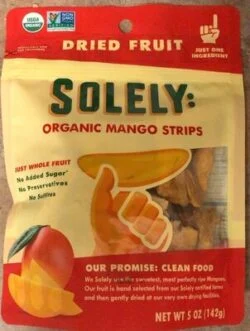 Solely Organic Dried Fruit Mango Strips