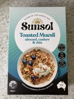 Sunsol Toasted Muesli Almond, Cashew & Chia