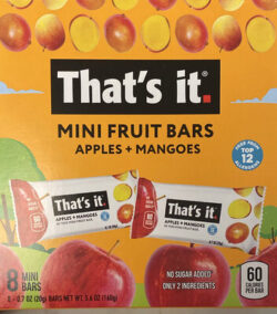 That's it. Mini Fruit Bars Apples + Mangoes