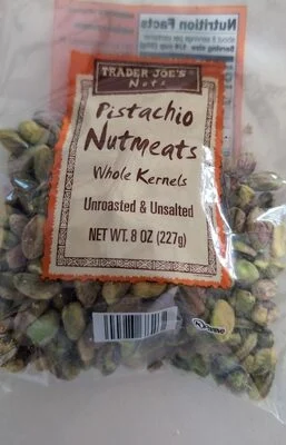 Trader Joe's Pistachio Nutmeats Whole Kernels Unroasted & Unsalted