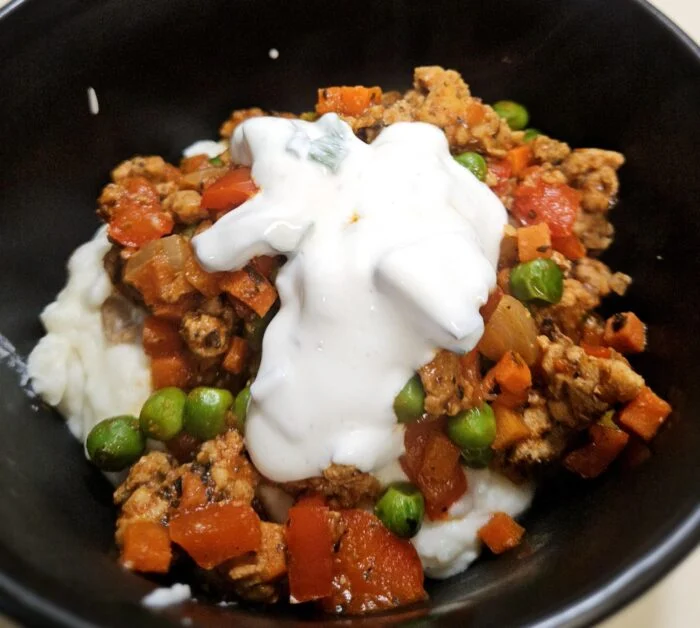 Upside Down Turkey Shepards Pie from Green Chef, photographed by u/cera84.
