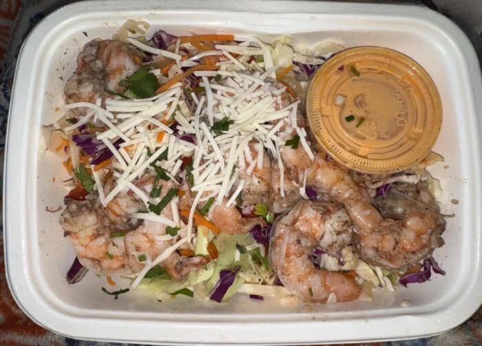 CookUnity five spice grilled shrimp meal in the tray
