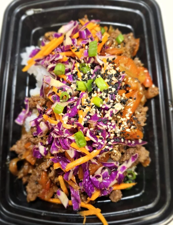 Honey-Tamari Sesame Beef Bowls from Green Chef, photographed by u/cera84.