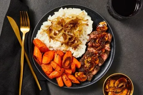 Sirloin Steak “Diane” with Dijon-Mushroom Sauce