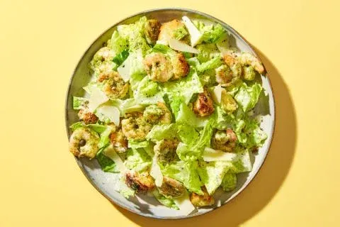 Pesto Shrimp Caesar Salad