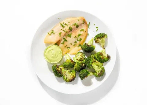 Seared Tilapia with Avocado-Cilantro Sauce