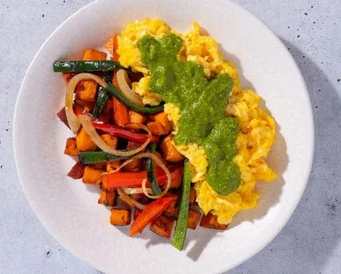 Basil Pesto Egg Scramble