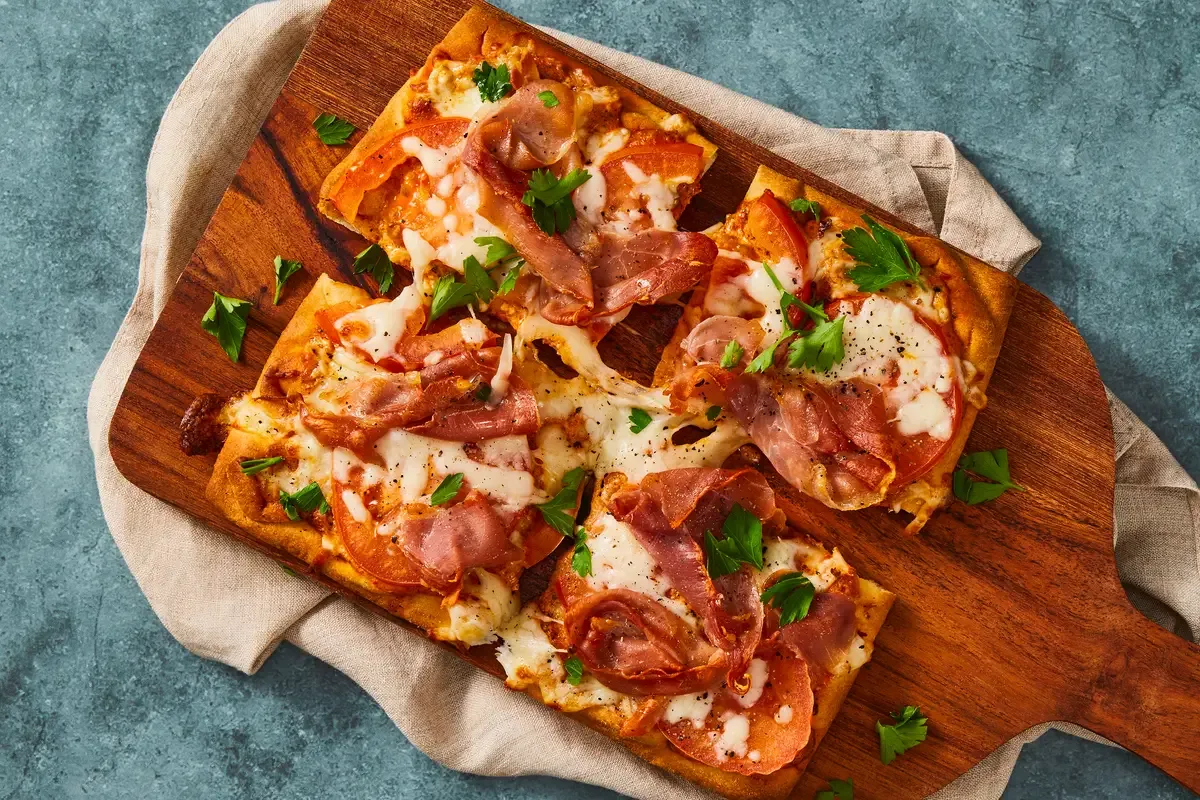 Crispy Prosciutto Romesco Flatbreads