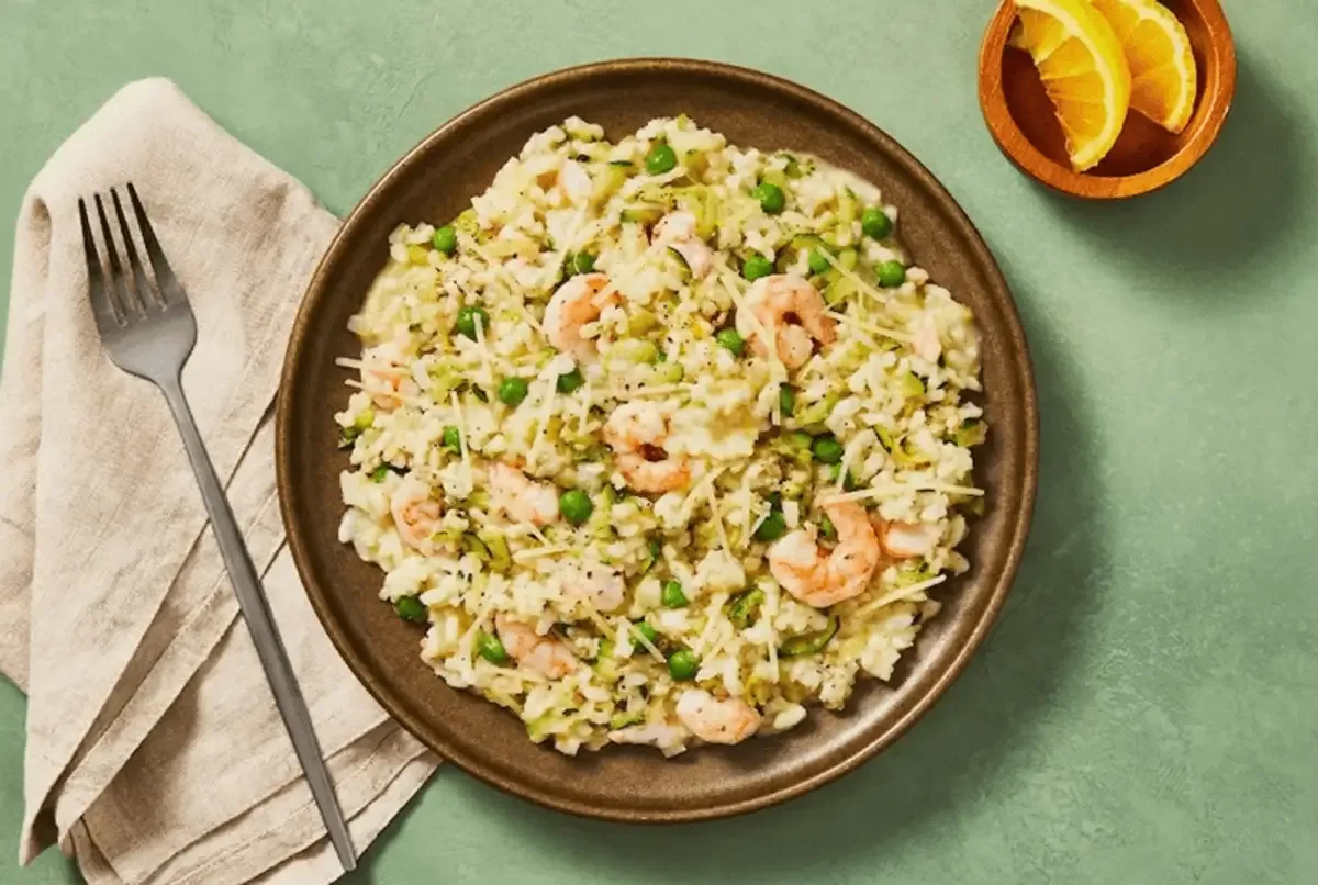 Shrimp, Pea & Zucchini Risotto