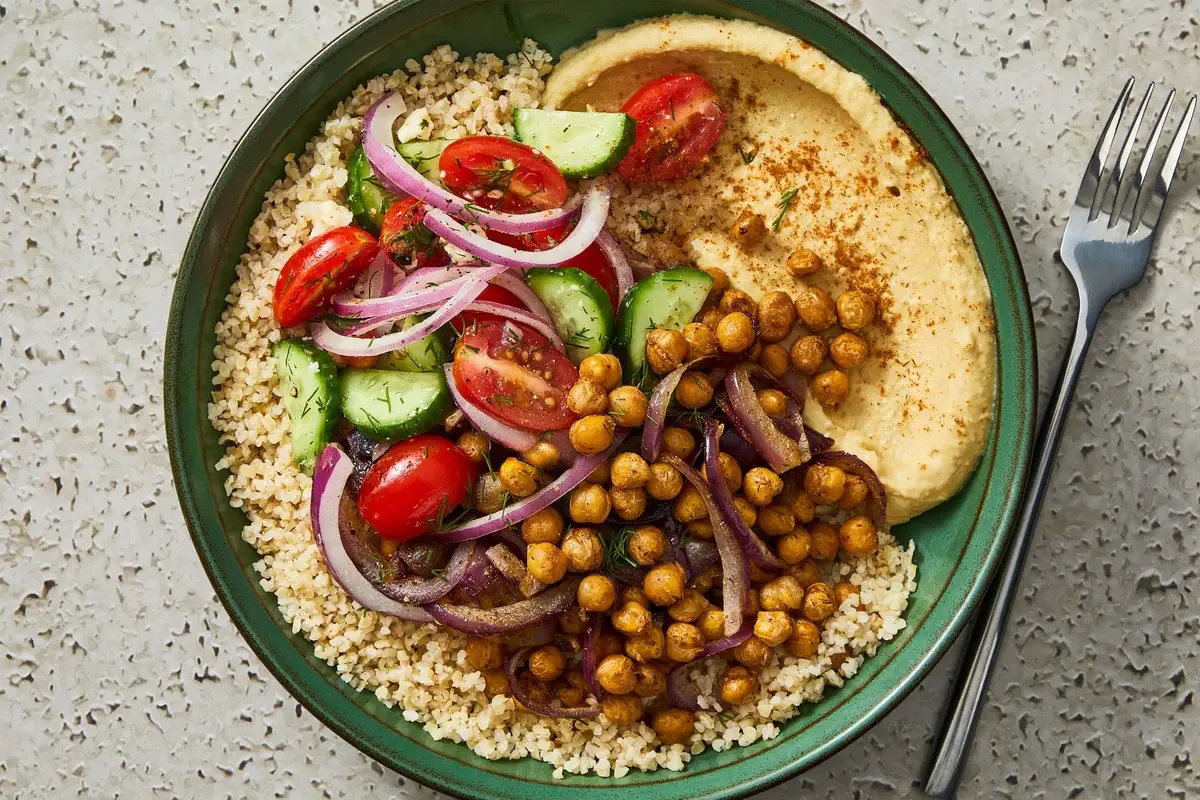 Shrimp & Harissa Chickpea Bowls