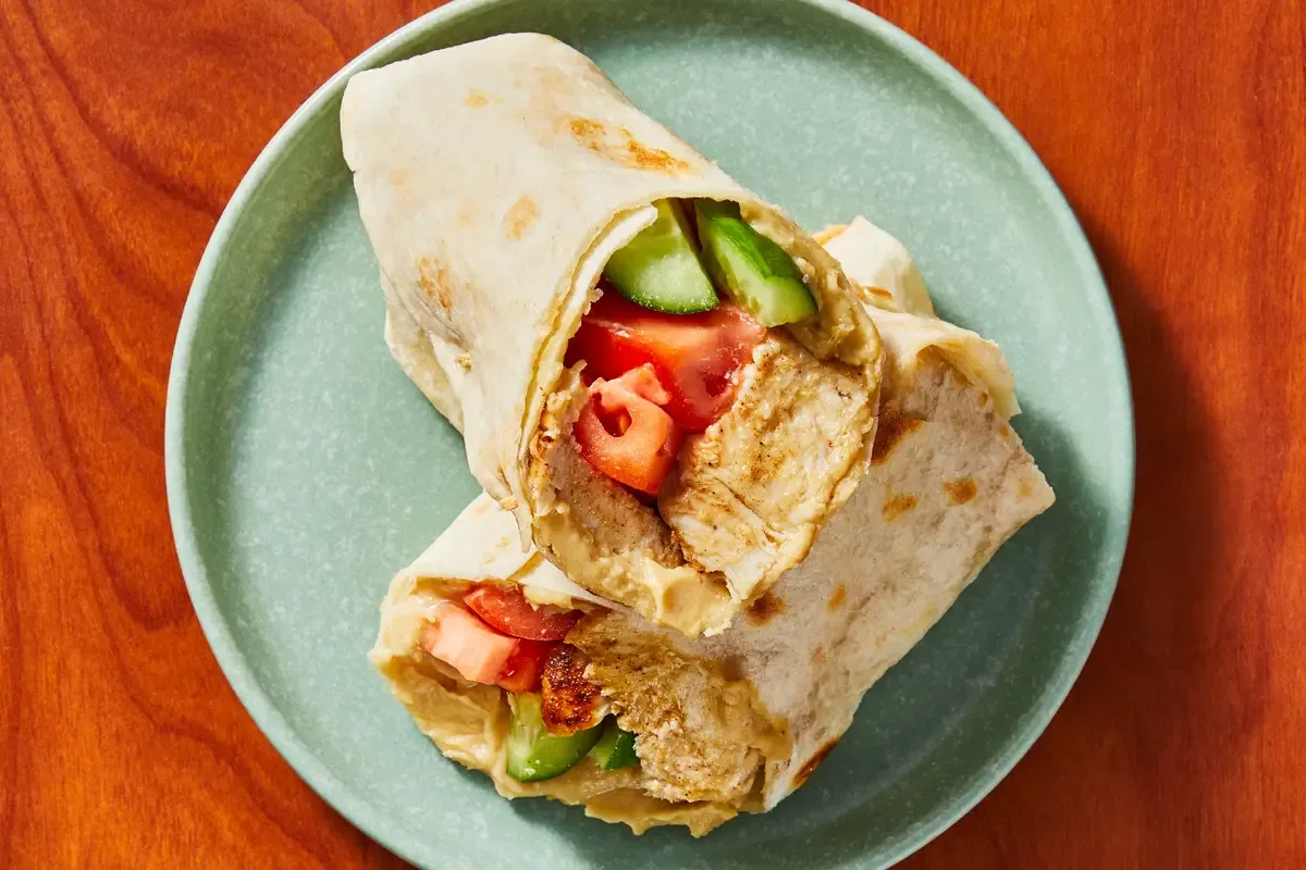 Turkish Spiced Chicken & Hummus Wraps