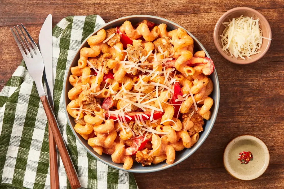 Pork Sausage & Roasted Bell Pepper Pasta