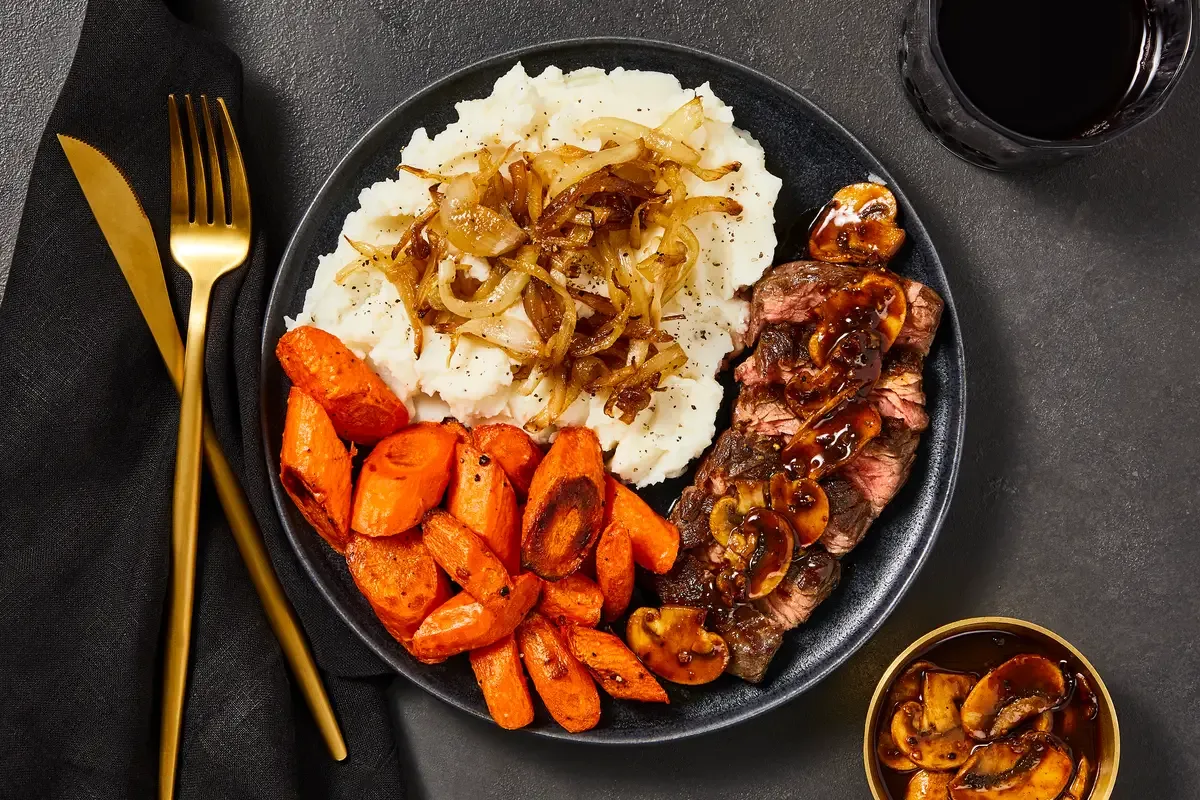 Steak “Diane” with Dijon Mushroom Sauce