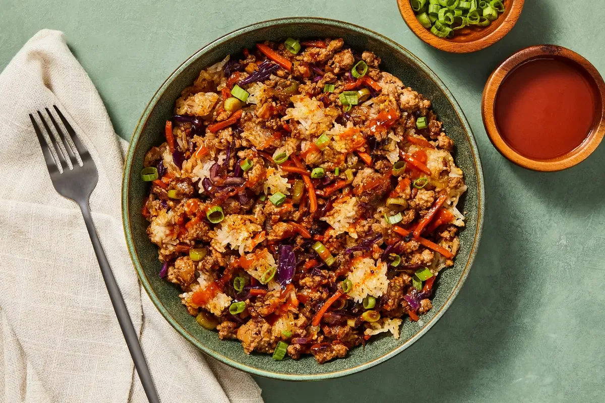 One Pan Sweet & Spicy Tofu Fried Rice