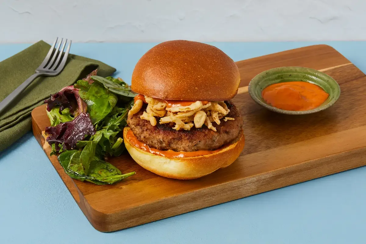 Beef Burgers with Gochujang Aioli