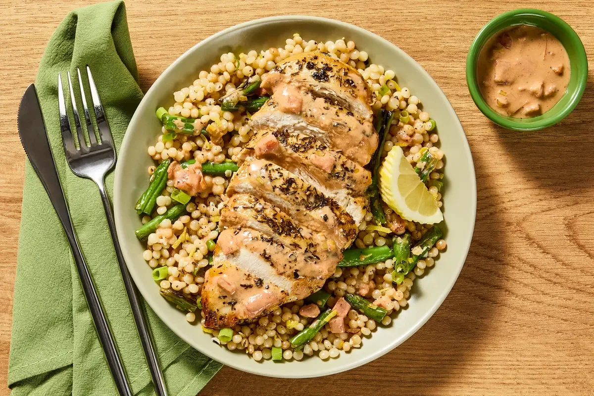 Chicken Thyme with Asparagus Couscous