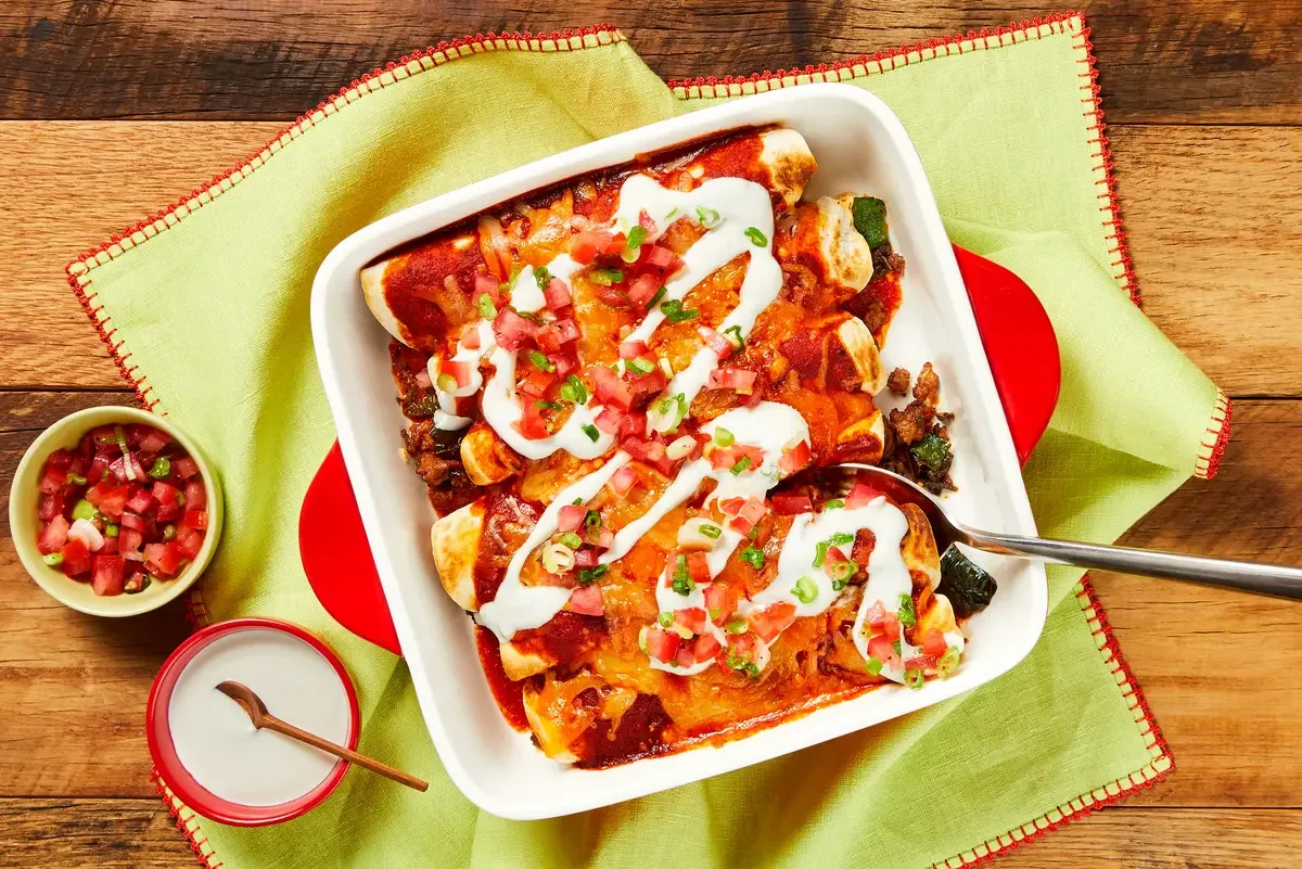 Tex Mex Shrimp & Pepper Enchiladas