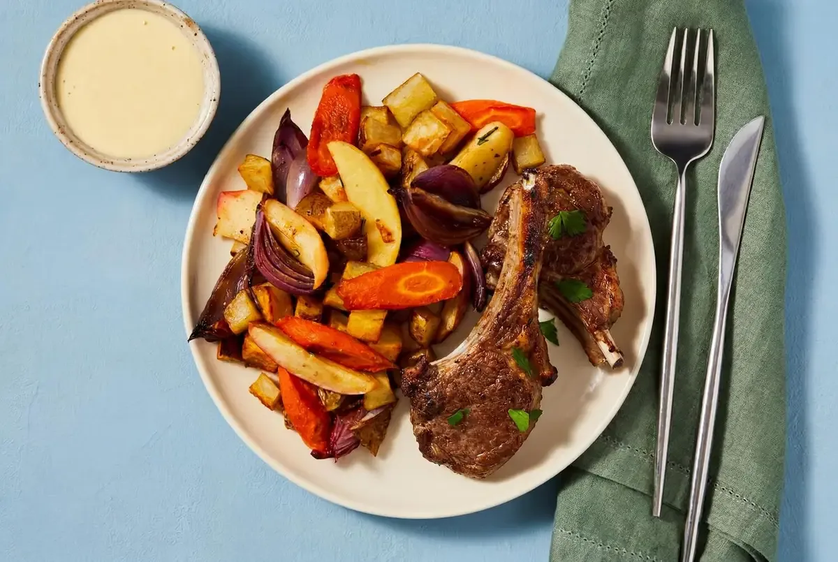 Sheet Pan Lamb Chops with Creamy Mustard