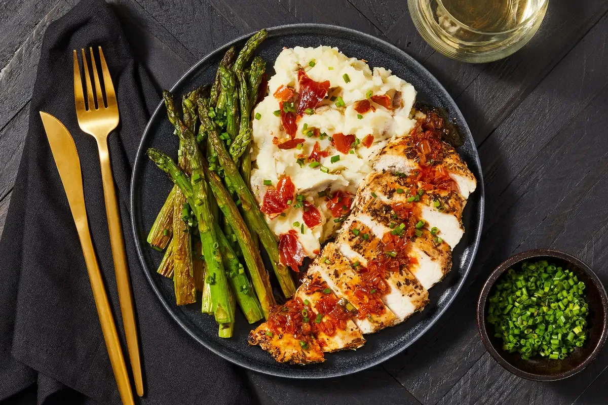 Herbed Chicken with Roasted Brussels