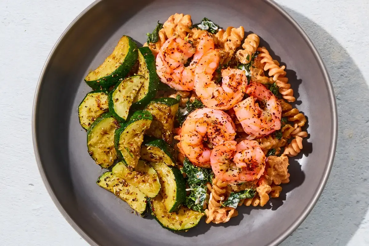 Spinach & Sun Dried Tomato Shrimp Fusilli