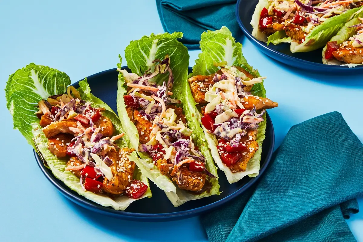 Quick Sweet Soy Glazed Chicken Lettuce Wraps