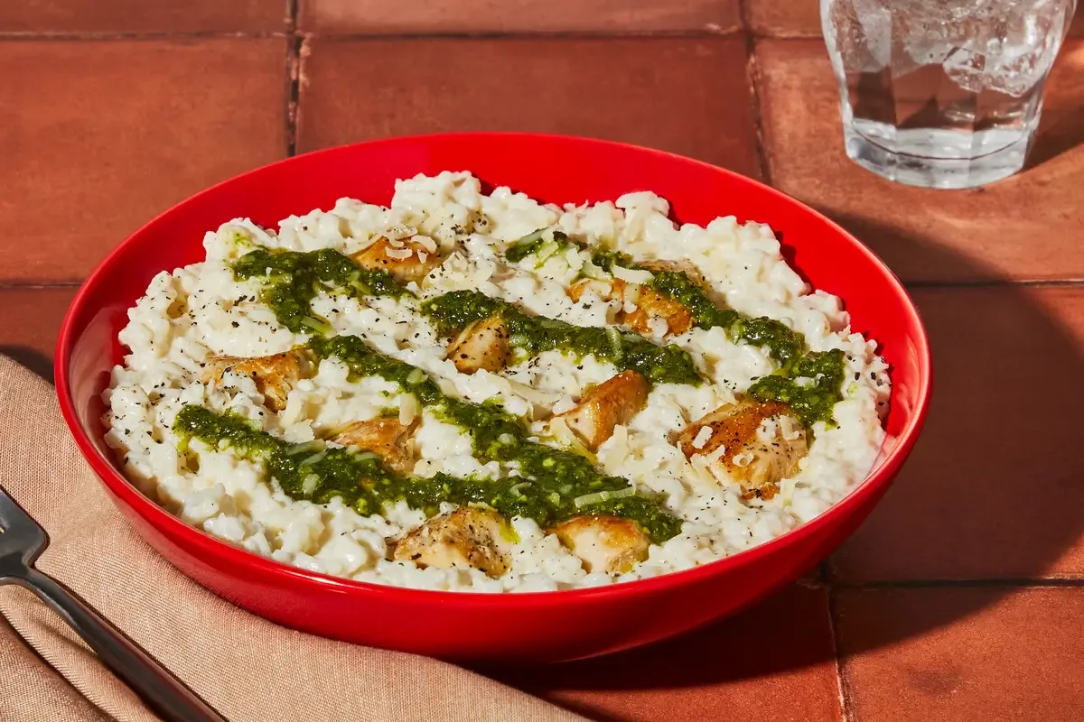 Creamy Pesto Beef Risotto