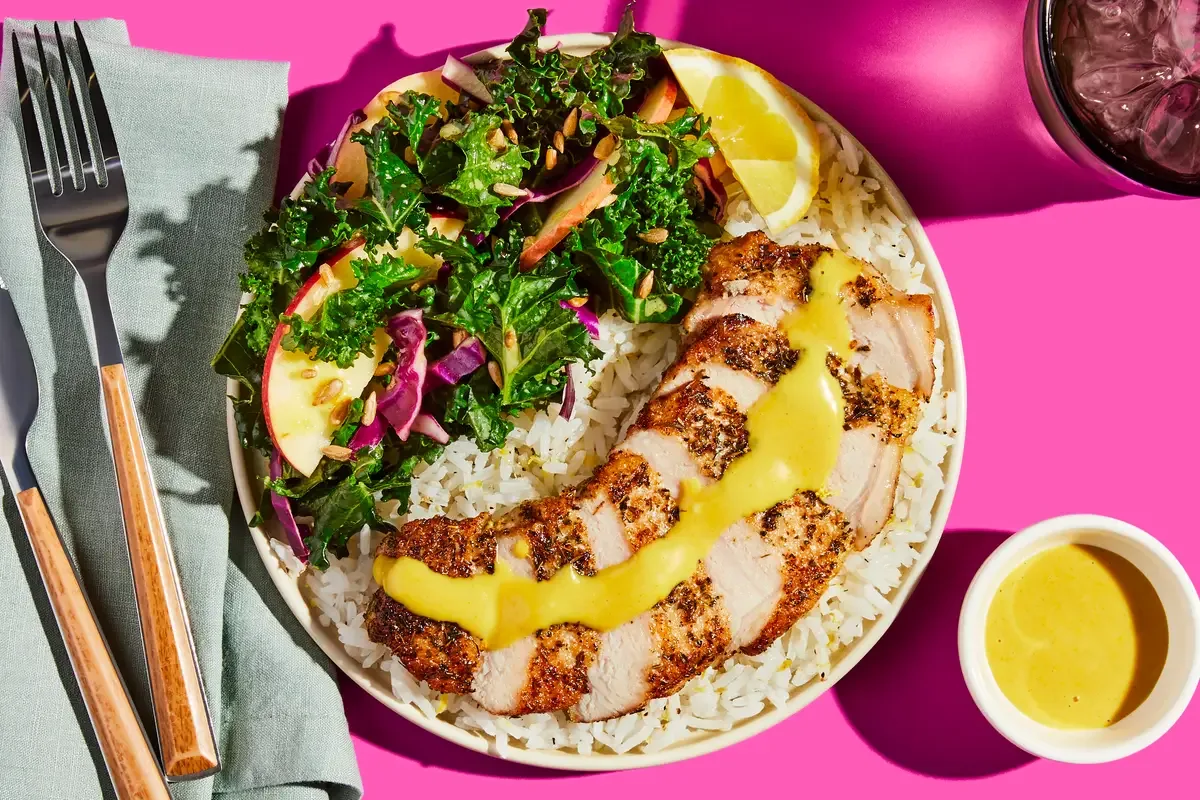 Honey Mustard Chicken with Lemon Rice