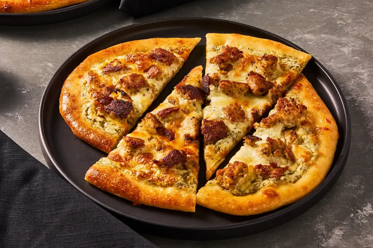 Creamy Pesto Sausage Pizzas