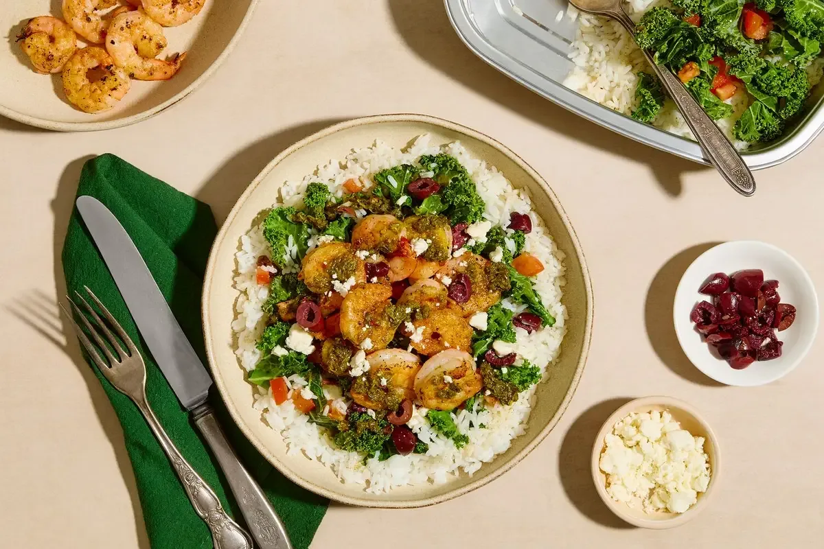 Oven Bake Mediterranean Shrimp Bowls