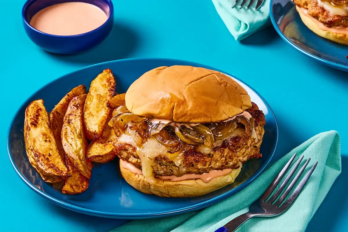 Pepper Jack Chicken Burgers with Bacon