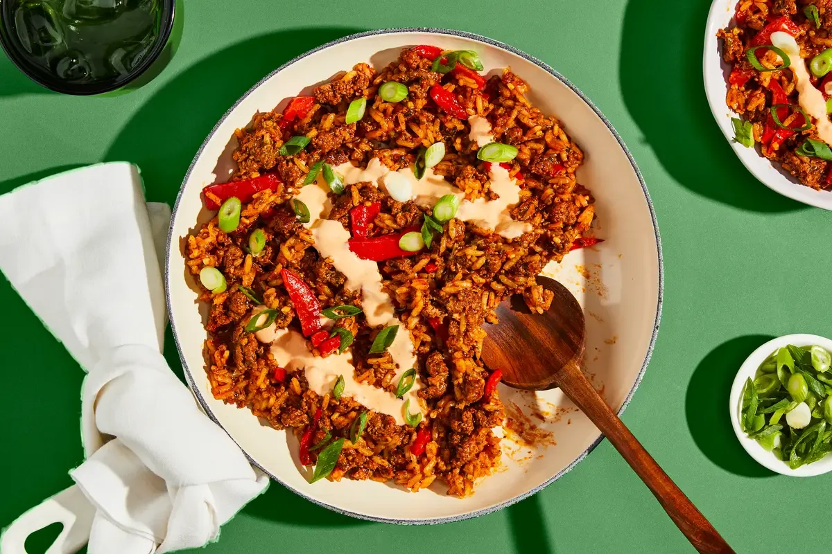Spicy Organic Beef & Rice Skillet