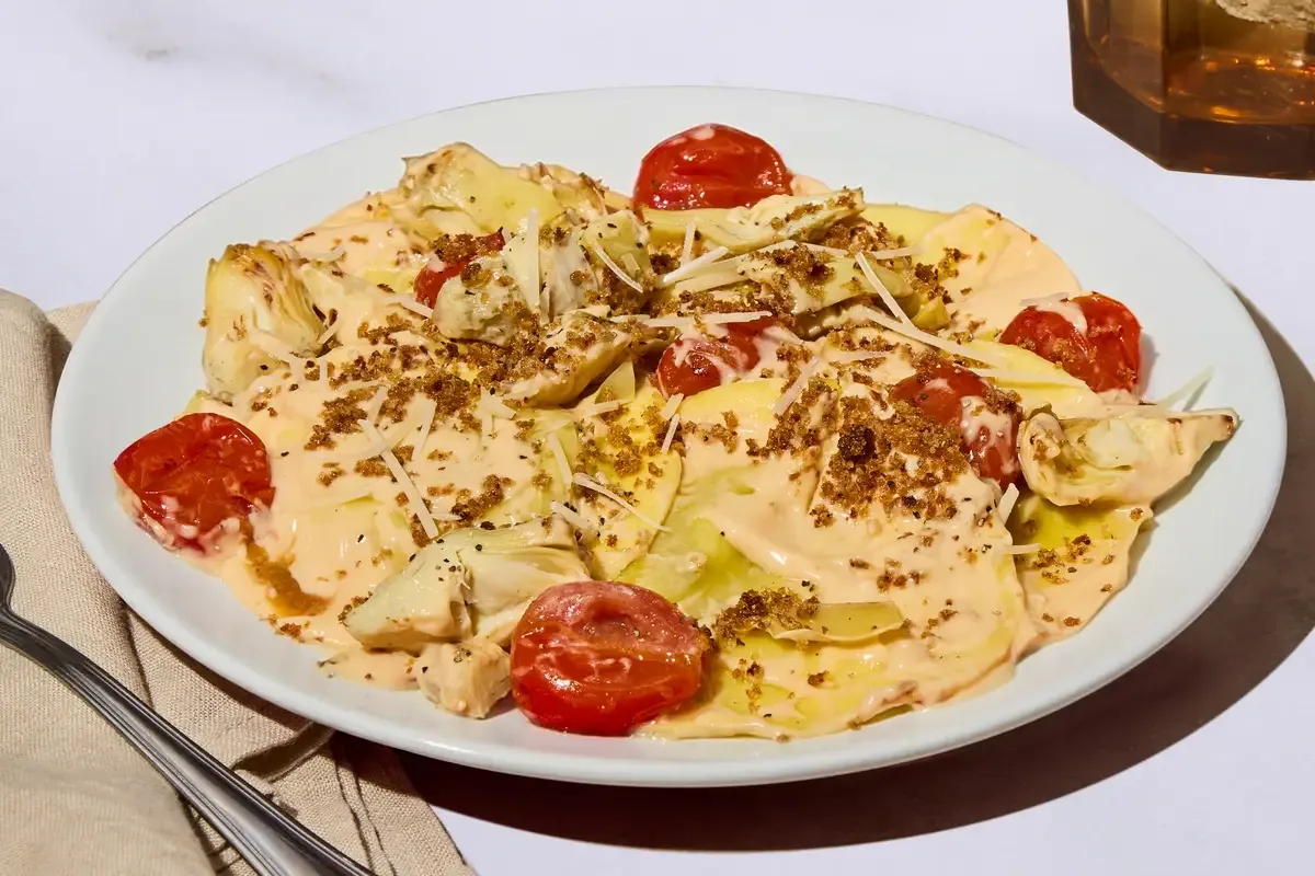 No Chop Chicken & Burst Tomato Ravioli