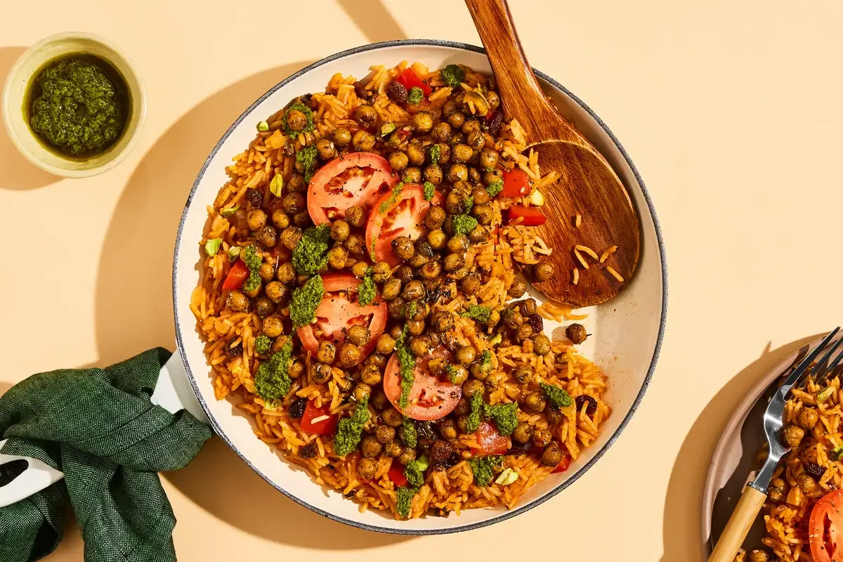 Spiced Rice & Salmon with Chickpeas