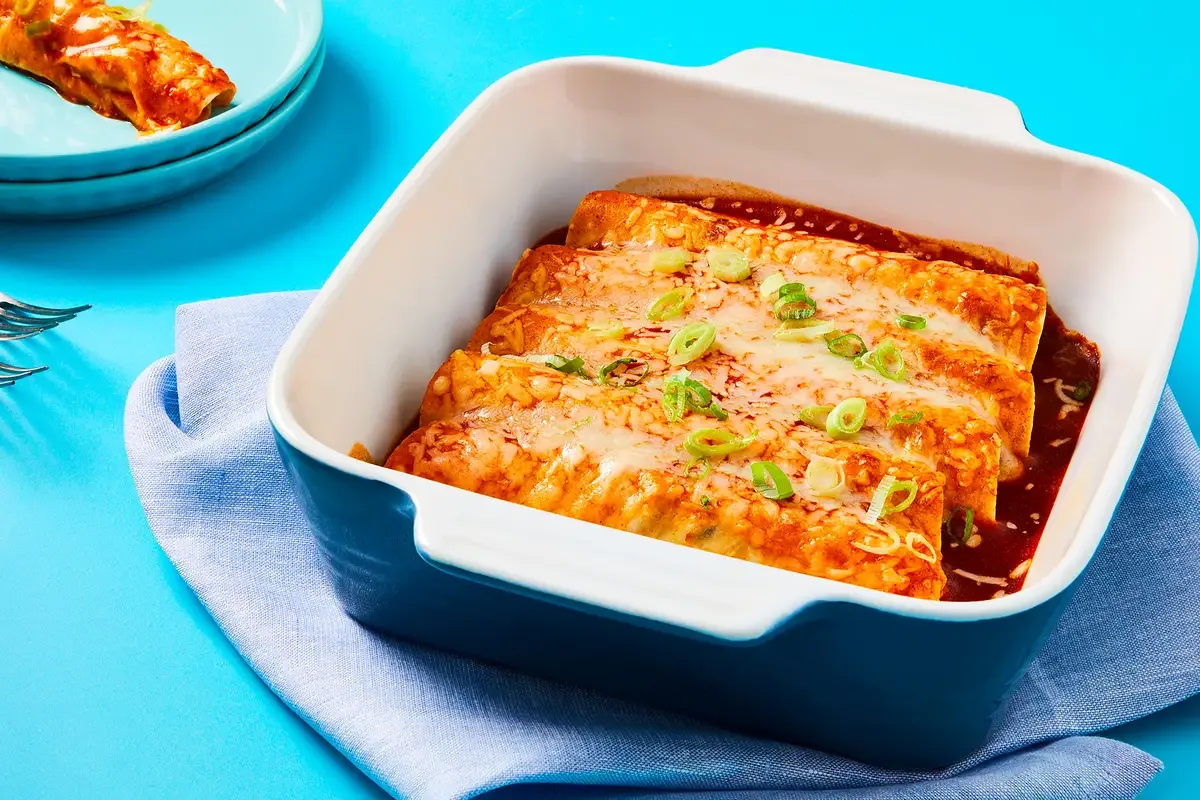 Cheesy Chicken & Black Bean Enchiladas