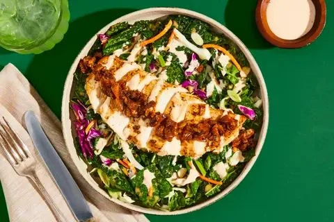Spicy Chili Ginger Chicken Kale Salad