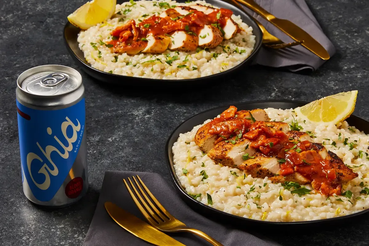 Seared Chicken over Creamy Lemon Risotto