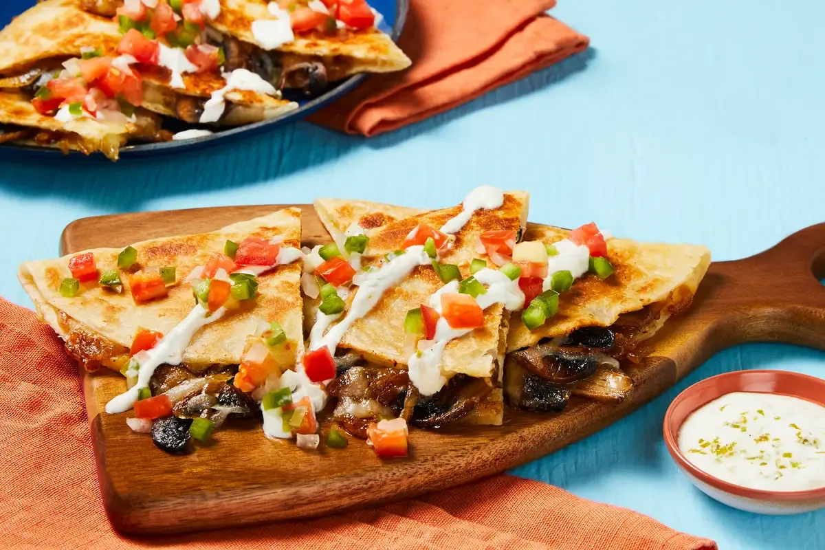 Cheesy Shrimp & ‘Shroom Quesadillas