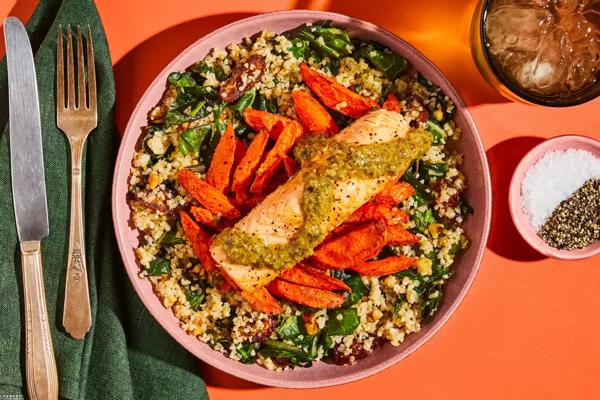 Wild Salmon Bulgur & Carrot Bowls