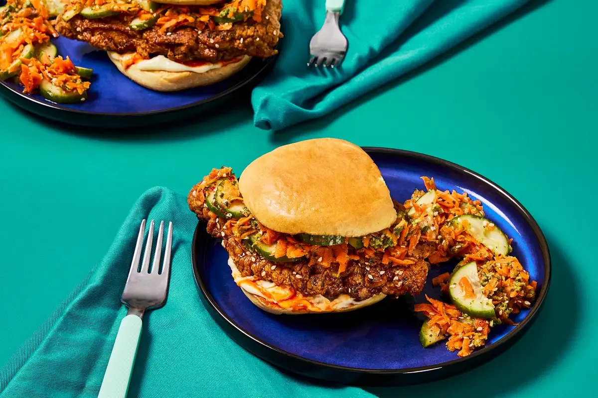 Korean Style Fried Chicken & Bacon Sandwiches