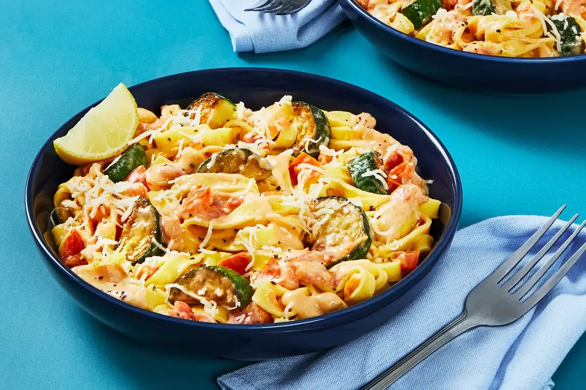 Creamy Lemon & Zucchini Fettuccine