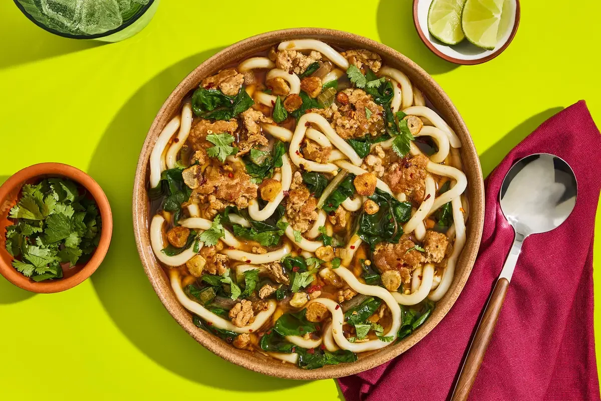Spicy Beef & Udon Noodle Soup