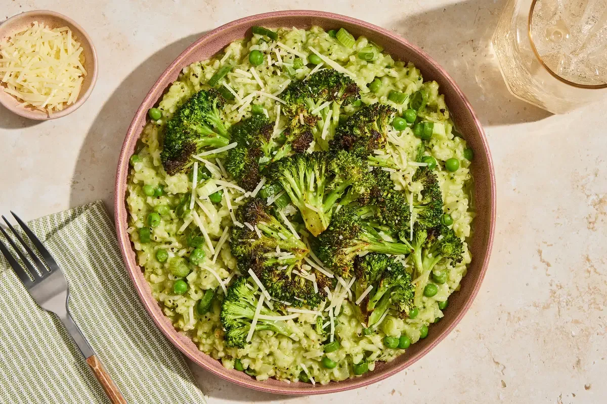 Creamy Organic Chicken Pesto Risotto