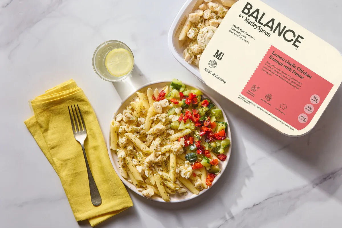 Lemon Garlic Chicken Scampi With Penne