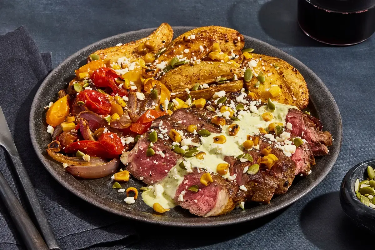 Grass Fed Rib Eye with Creamy Chimichurri