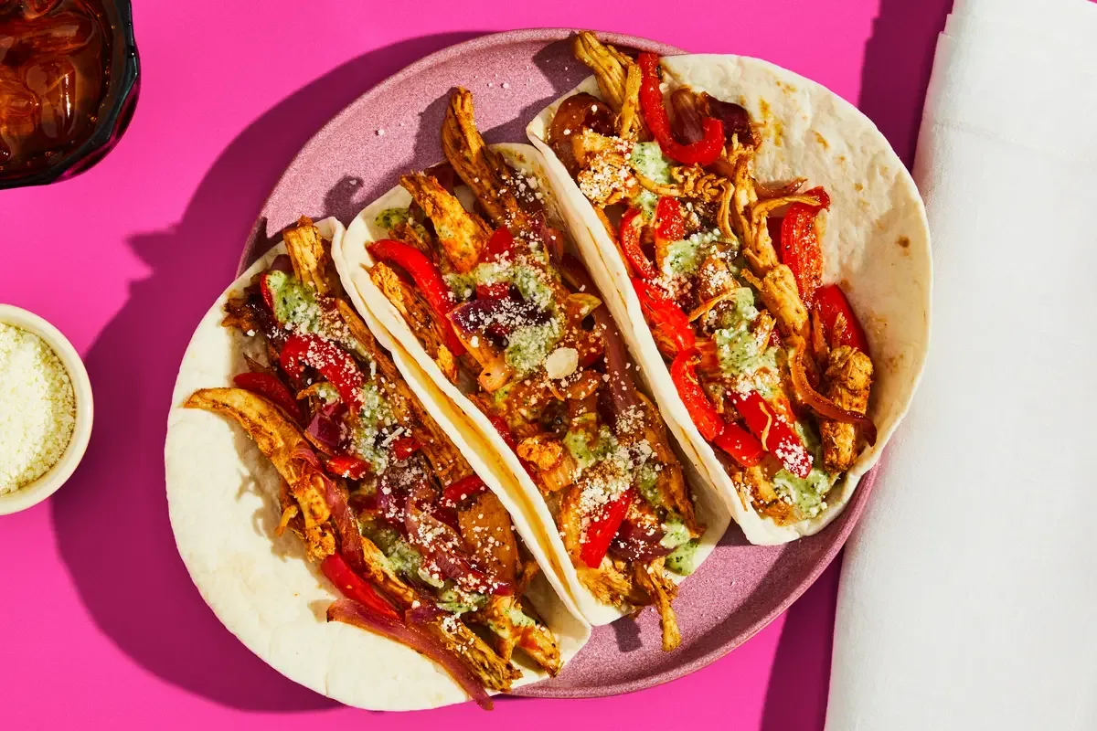 Organic Chicken Fajita Tacos & Chimichurri