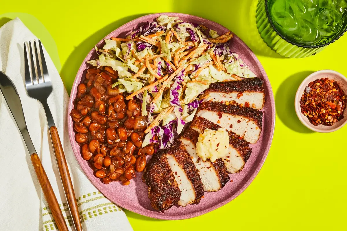 Honey Butter Pork Chops & BBQ Beans