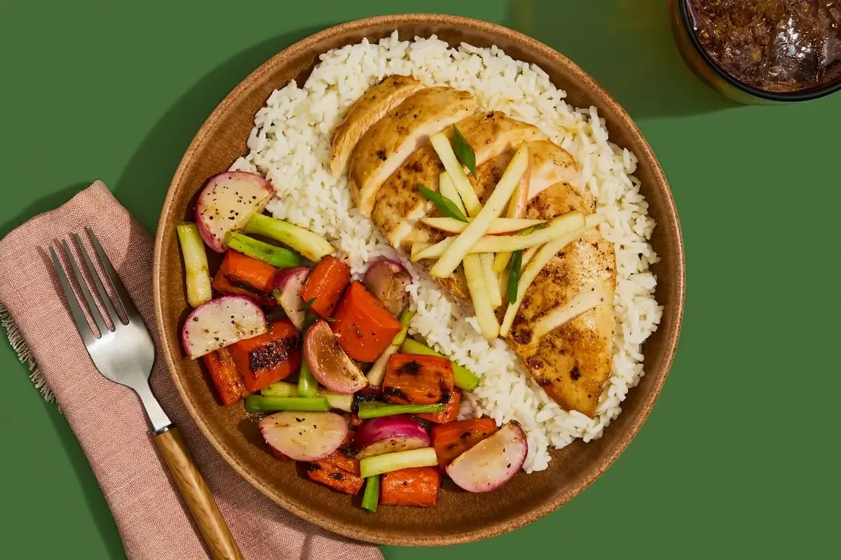 Chili Ginger Salmon with Pickled Apple
