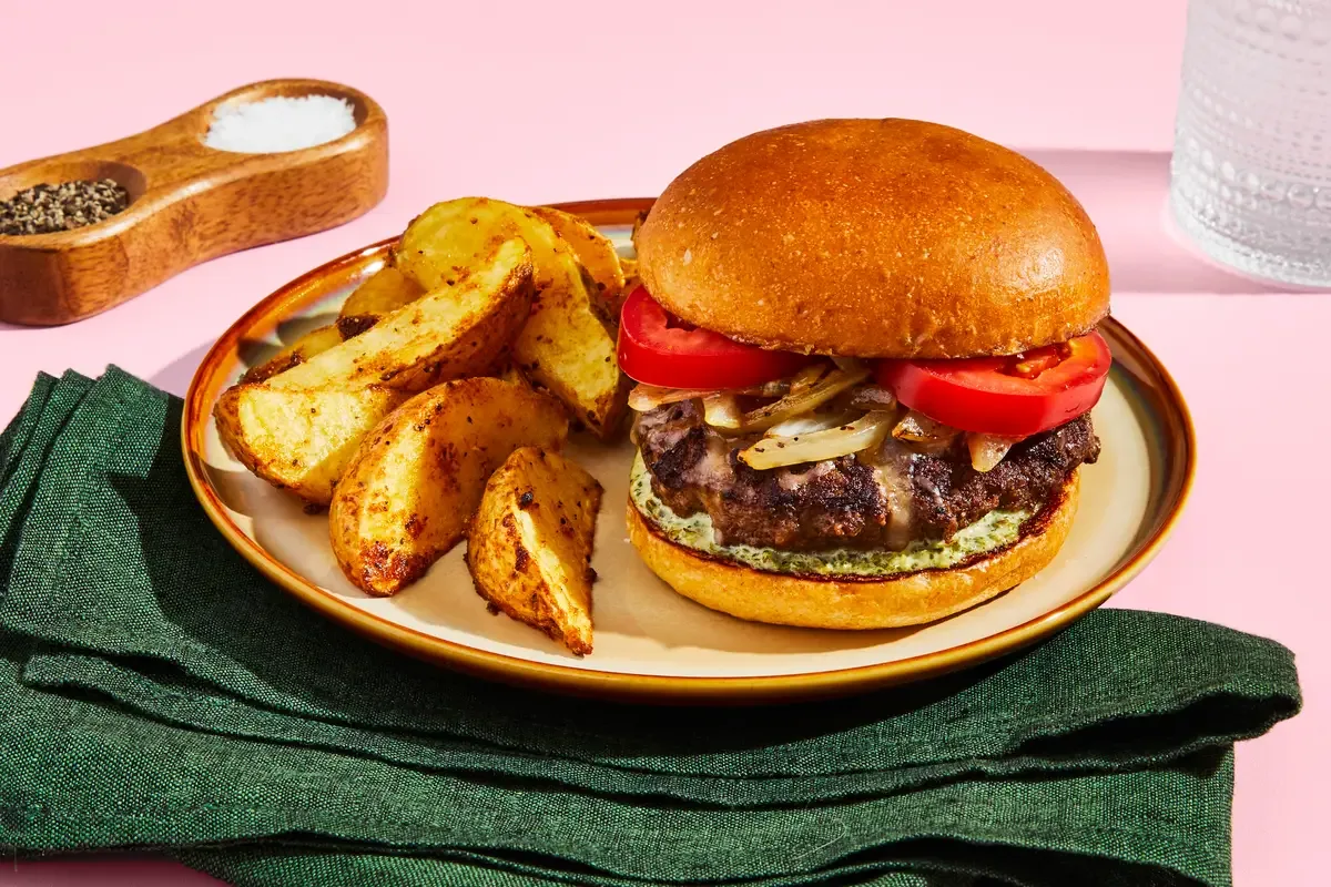Caramelized Onion Cheeseburgers