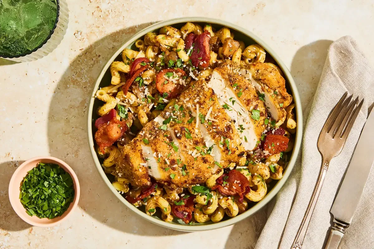 Crispy Chicken & Mushroom Gluten Free Pasta